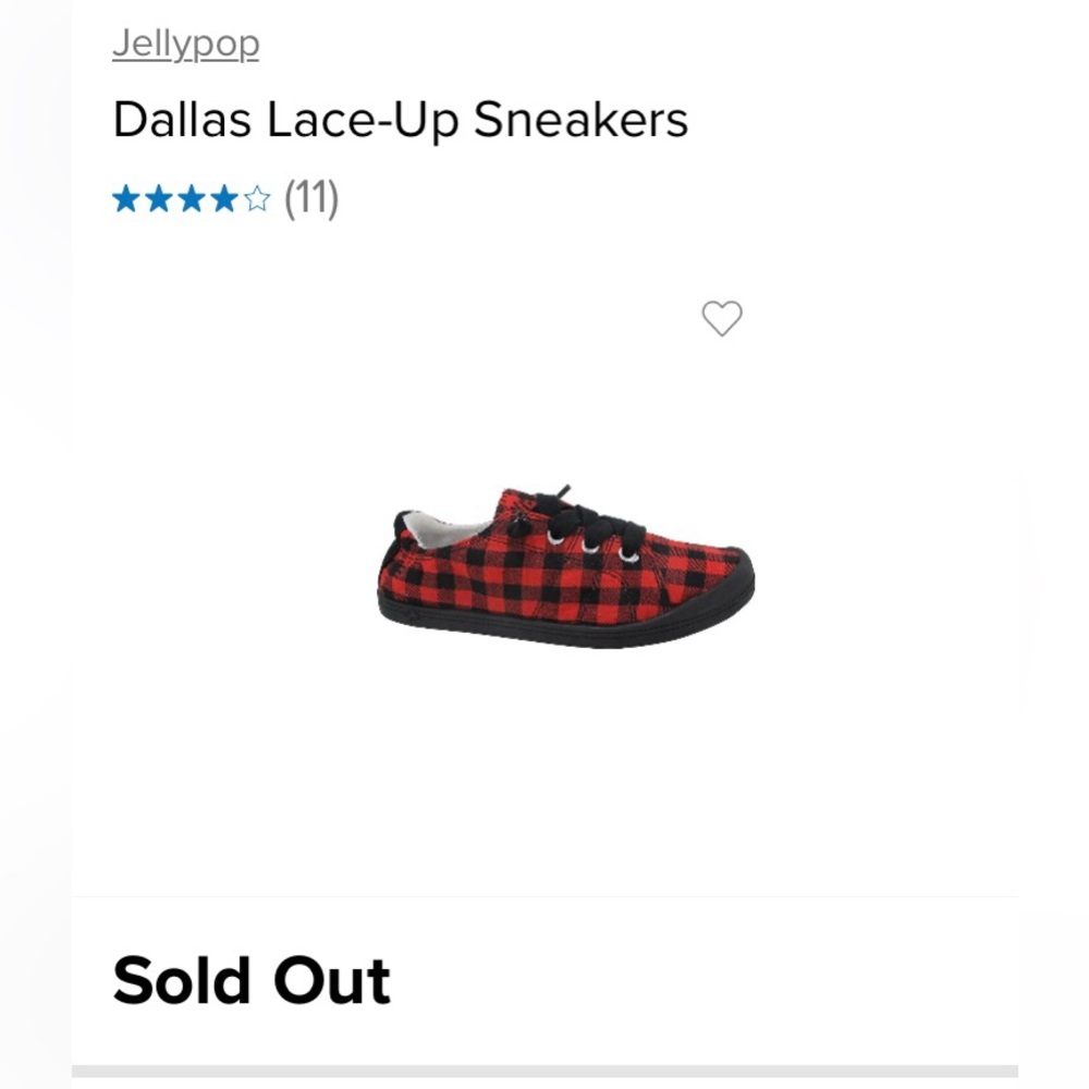 Jelly Pop Black/Red Gingham Lace Up Dallas Sneaker “SOLD-OUT” - Picture 2 of 8